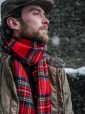 550 - Irish Wool Scarf Medium Red Royal Stewart Tartan 7