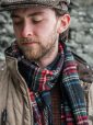 578 - Irish Wool Scarf Medium Black Stewart 6