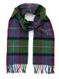 1932 - Irish Wool Scarf Long Purple Green Navy Check 1