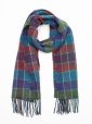 209 - Irish Wool Scarf Short Teal Red Purple Check