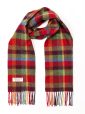 211 - Irish Wool Scarf Short Red Green Yellow Check