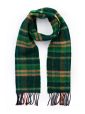 2409 - Merino Wool Cashmere Scarf Green Beige Check 1