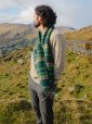 2409 - Merino Wool Cashmere Scarf Green Beige Check 6