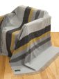 3115 - Merino Lambswool Blanket Grey Mix & Mustard Stripe