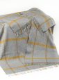 3136 - Merino Lambswool Blanket Grey Mustard Check 1
