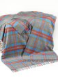 3137 - Merino Lambswool Blanket Grey Aqua Orange Mustard Check 1