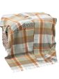 3140 - Merino Lambswool Blanket Green Rust Mustard Plaid 1