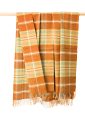 3157 - Merino Lambswool Blanket Orange Rust Plaid