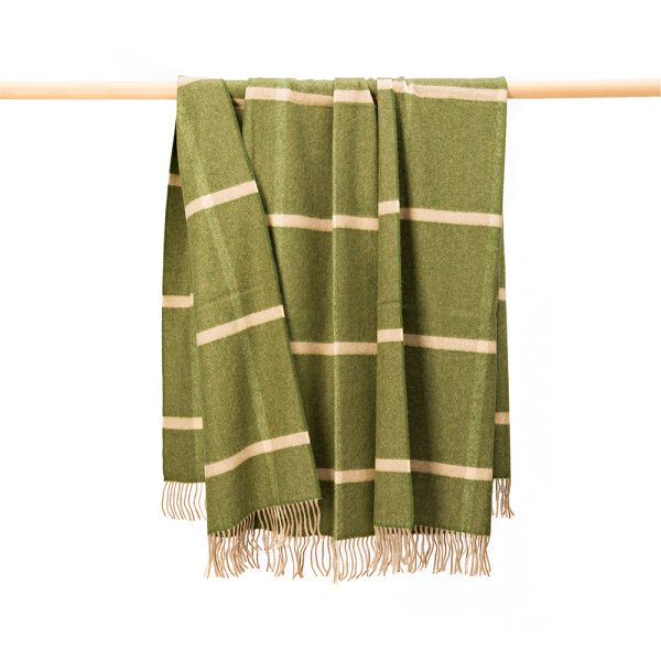 4010 - Wool Angora Throw Green Cream Windowpane Check 1 4010 - Wool Angora Throw Green Cream Windowpane Check 1