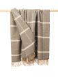 4011 - Wool Angora Throw Grey Silver Windowpane Check 1