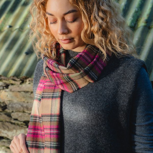 801 - Pink Brown Charcoal Camel Check 4