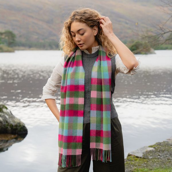 805 - Pink Raspberry Blue Green Block Check 3