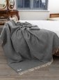 9000 - Oversize Merino Wool Cashmere Throw Grey Herringbone 1