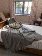 9000 - Oversize Merino Wool Cashmere Throw Grey Herringbone 2