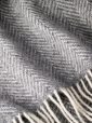 9000 - Oversize Merino Wool Cashmere Throw Grey Herringbone 3