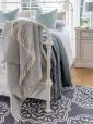 9001 - Oversize Merino Wool Cashmere Throw Pale Grey Cream Herringbone 4