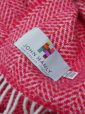 9002 - Oversize Merino Wool Cashmere Throw Raspberry Herringbone 4