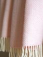 9006 - Oversize Merino Wool Cashmere Throw Baby Pink Herringbone 3