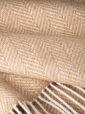 9010 - Oversize Merino Wool Cashmere Throw Beige Herringbone 2