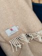9010 - Oversize Merino Wool Cashmere Throw Beige Herringbone 3