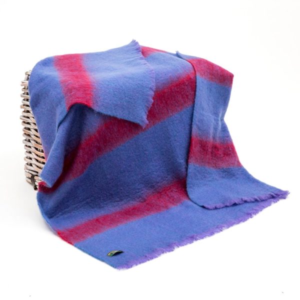 LM504 - Mohair Throw Blue Maroon Check LM504 - Mohair Throw Blue Maroon Check