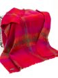 LM552 - Mohair Throw Bright Red & Pink Check 1