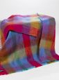 LM596 - Mohair Throw Bright Pink Mustard Purple & Aqua Block Check 1