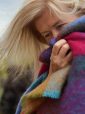 LM596 - Mohair Throw Bright Pink Mustard Purple & Aqua Block Check 15