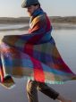LM596 - Mohair Throw Bright Pink Mustard Purple & Aqua Block Check 4