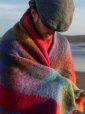 LM596 - Mohair Throw Bright Pink Mustard Purple & Aqua Block Check 5