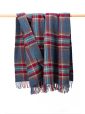 LW102 - Irish Picnic Blanket Denim Blue Rust Red Plaid 1