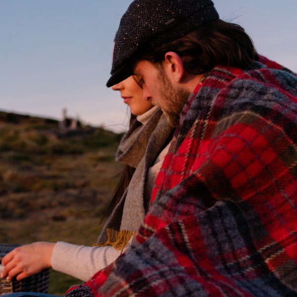 LW118 - Irish Picnic Blanket Scarlet Denim Plaid 2 LW118 - Irish Picnic Blanket Scarlet Denim Plaid 2