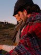 LW118 - Irish Picnic Blanket Scarlet Denim Plaid 2
