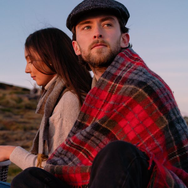 LW118 - Irish Picnic Blanket Scarlet Denim Plaid 3 LW118 - Irish Picnic Blanket Scarlet Denim Plaid 3