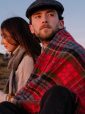 LW118 - Irish Picnic Blanket Scarlet Denim Plaid 3