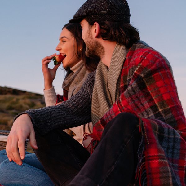 LW118 - Irish Picnic Blanket Scarlet Denim Plaid 4 LW118 - Irish Picnic Blanket Scarlet Denim Plaid 4