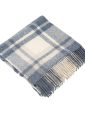 LW124 - Irish Picnic Blanket Natural Denim Blue Mix Plaid 2