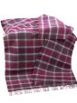 LW125 - Irish Picnic Blanket Berry Red Grey Windowpane 1