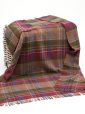 LW152 - Irish Picnic Blanket Raspberry Purple Green and Orange Tartan 1