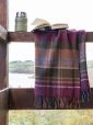 LW152 - Irish Picnic Blanket Raspberry Purple Green and Orange Tartan 2