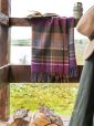 LW152 - Irish Picnic Blanket Raspberry Purple Green and Orange Tartan 3
