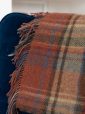LW153 - Irish Picnic Blanket Brown Orange and Blue Plaid 2
