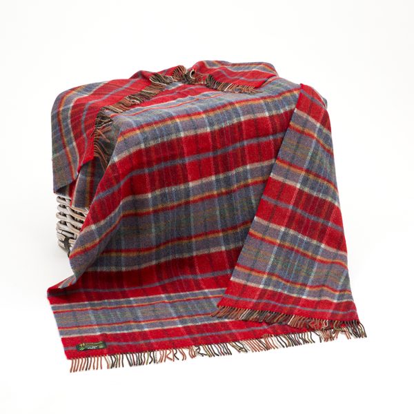 LW180 - Irish Picnic Blanket Orange Red Midnight Blue Plaid 1 LW180 - Irish Picnic Blanket Orange Red Midnight Blue Plaid 1