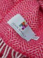 1406 - Merino Wool Cashmere Throw Raspberry Herringbone 6
