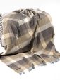 1413 - Merino Wool Cashmere Throw Beige Cream Pleat Check 1