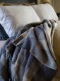 1413 - Merino Wool Cashmere Throw Beige Cream Pleat Check 3