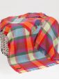 1418 - Merino Wool Cashmere Throw Bright Yellow, Pink and Green Check 1