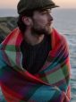 1418 - Merino Wool Cashmere Throw Bright Yellow, Pink and Green Check 3