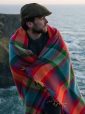 1418 - Merino Wool Cashmere Throw Bright Yellow, Pink and Green Check 4