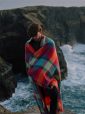 1418 - Merino Wool Cashmere Throw Bright Yellow, Pink and Green Check 5